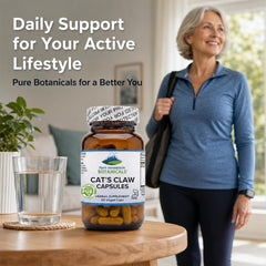 Pure Mountain Botanicals frasco abierto con cápsulas listas para uso