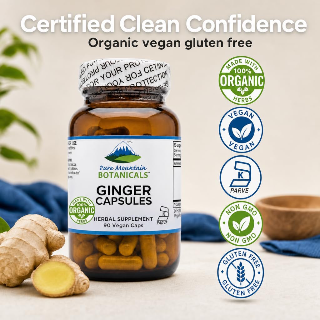 Pure Mountain Botanicals etiqueta con certificaciones y lista de ingredientes