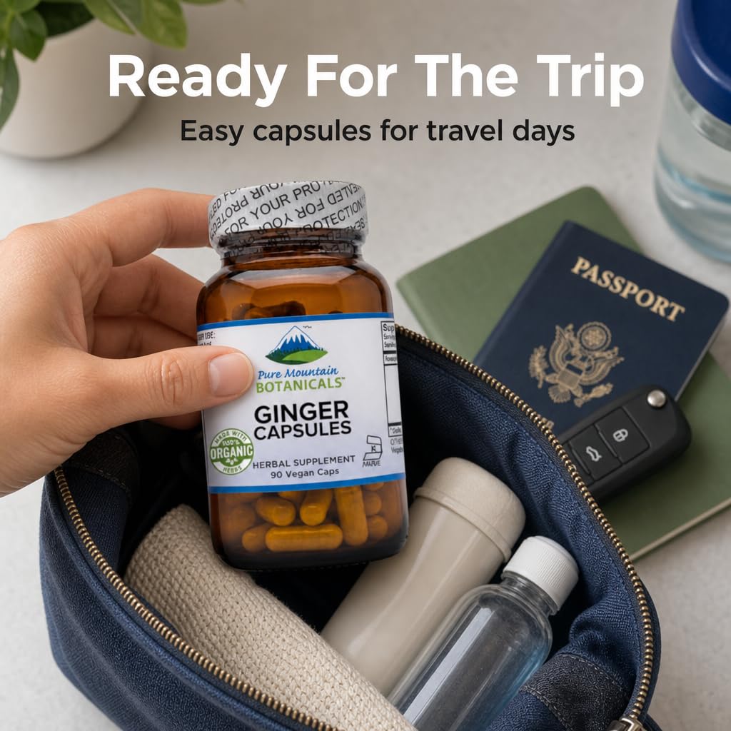 Pure Mountain Botanicals cápsulas en bolso de viaje para uso cómodo