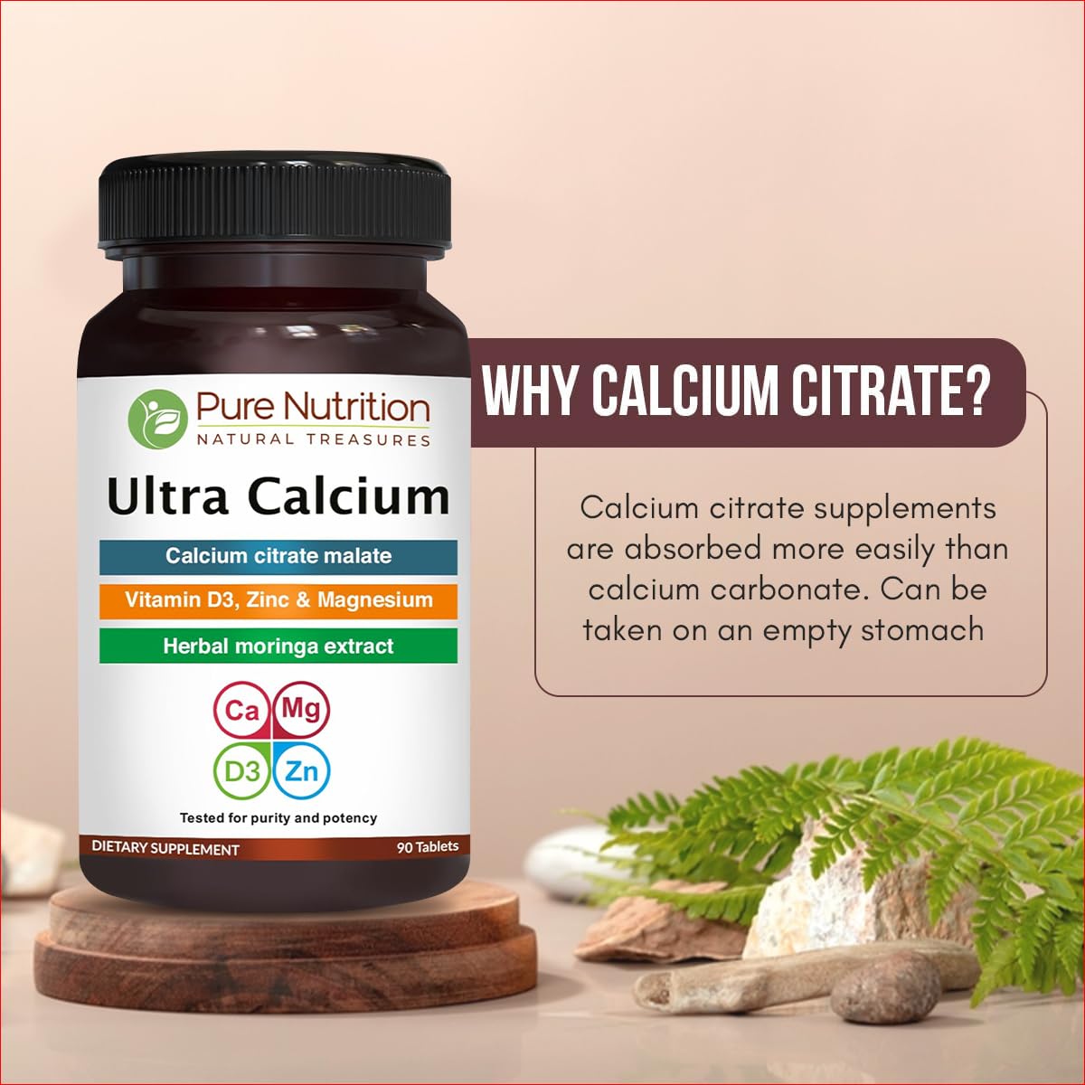 Pure Nutrition etiqueta de ingredientes legible mostrando cantidades y beneficios transparentes