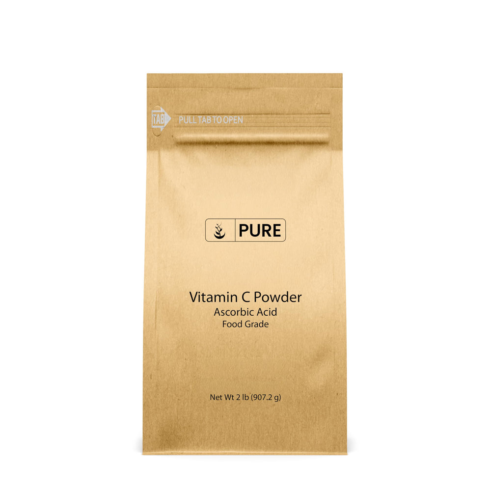 Pure Original Ingredients envase frontal de vitamina C polvo, presentación clara y confiable