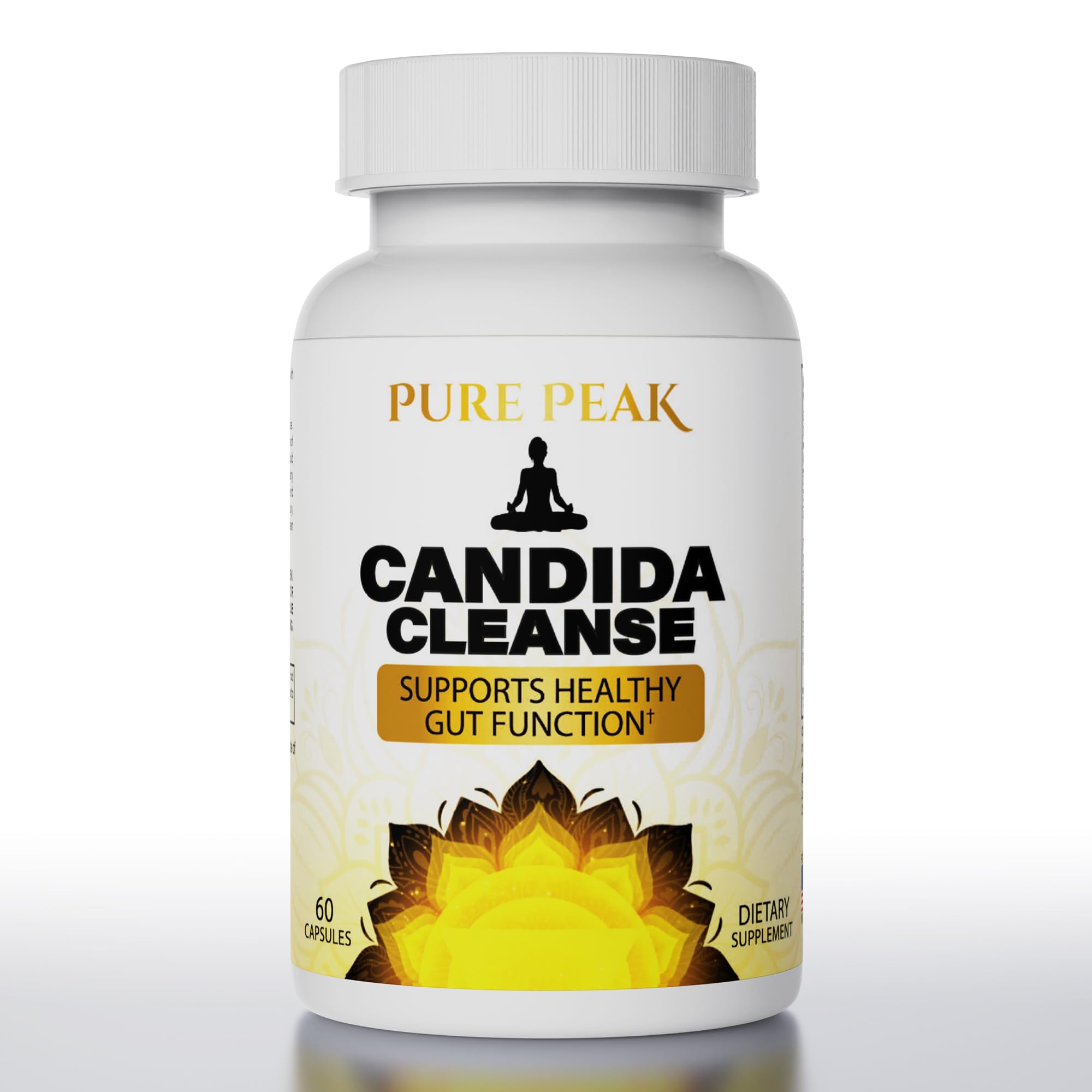 Pure Peak envase frontal mostrando etiquetas claras y beneficios para equilibrio intestinal