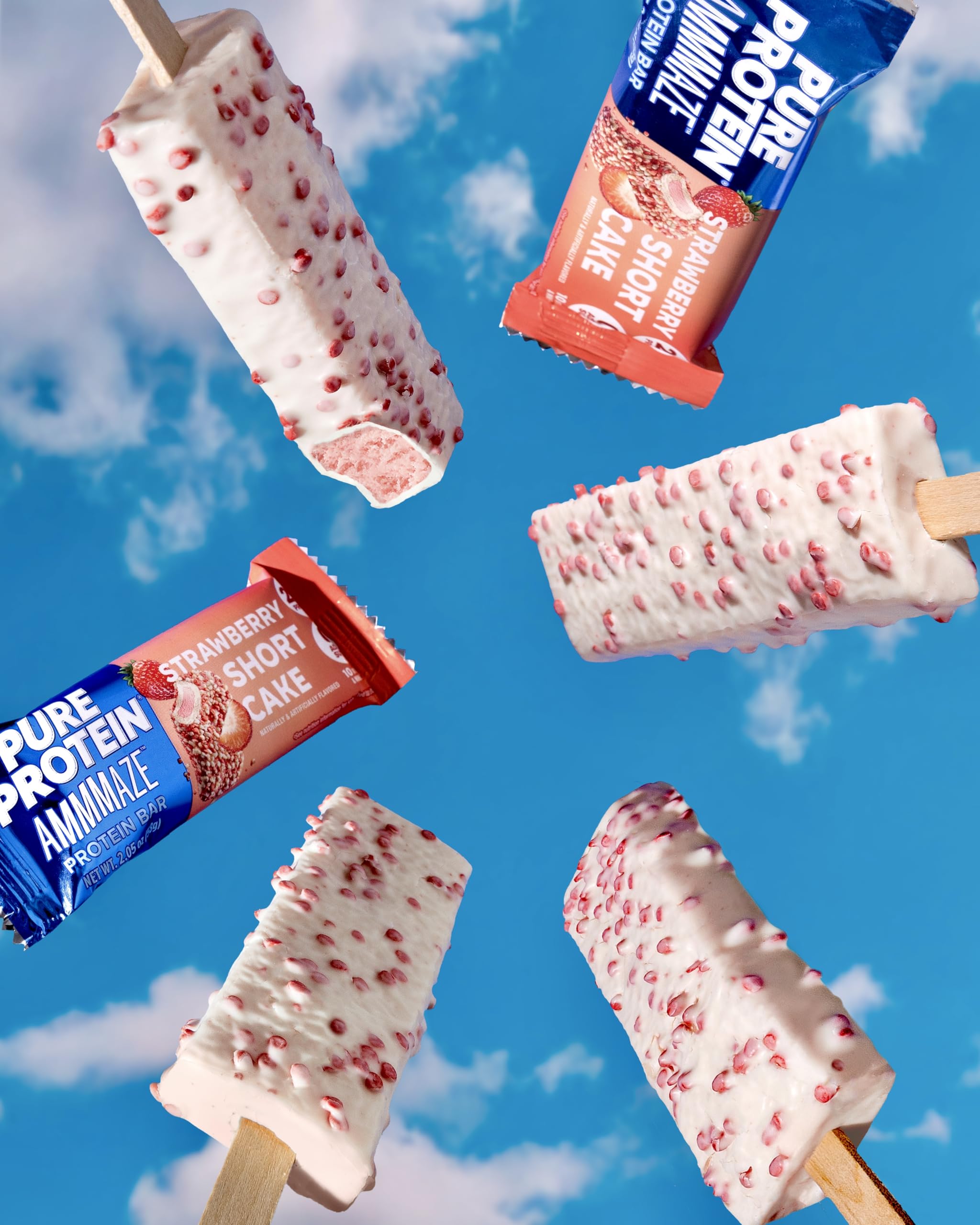 Pure Protein barra junto a una regla para comparar tamaño y porción práctica