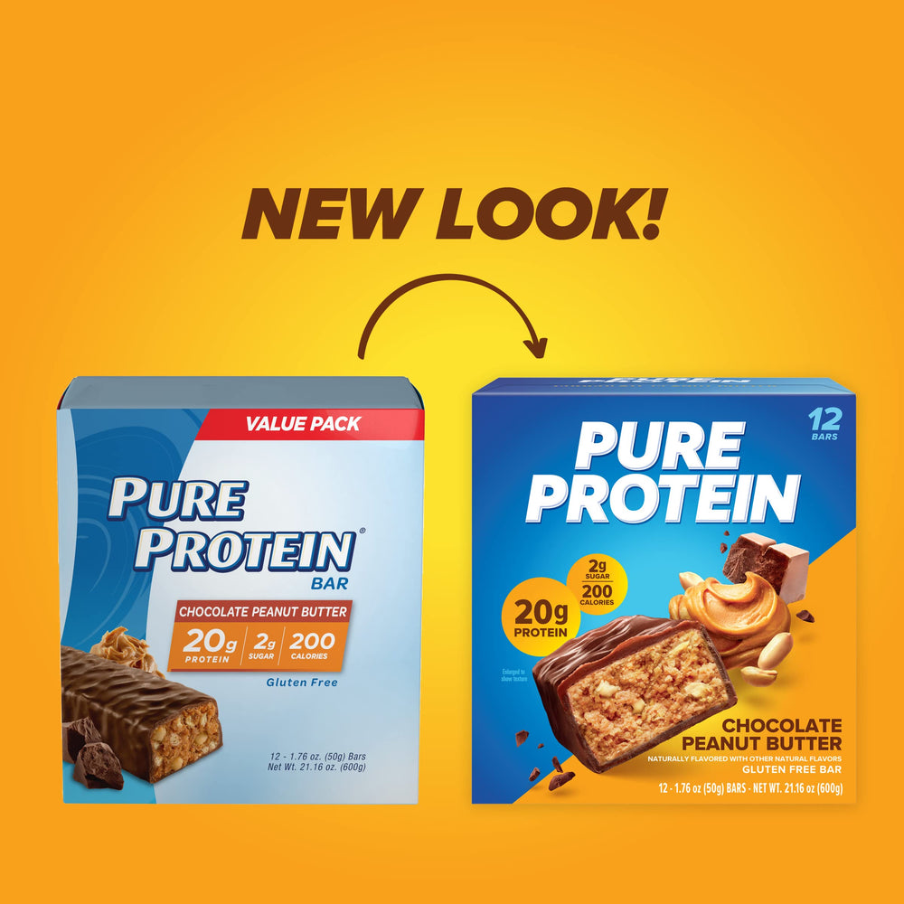 Pure Protein barra abierta con textura cremosa y cobertura de chocolate beneficiosa