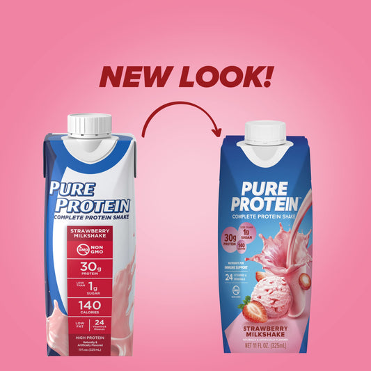 Pure Protein detalle de etiqueta con ingredientes y vitaminas visibles