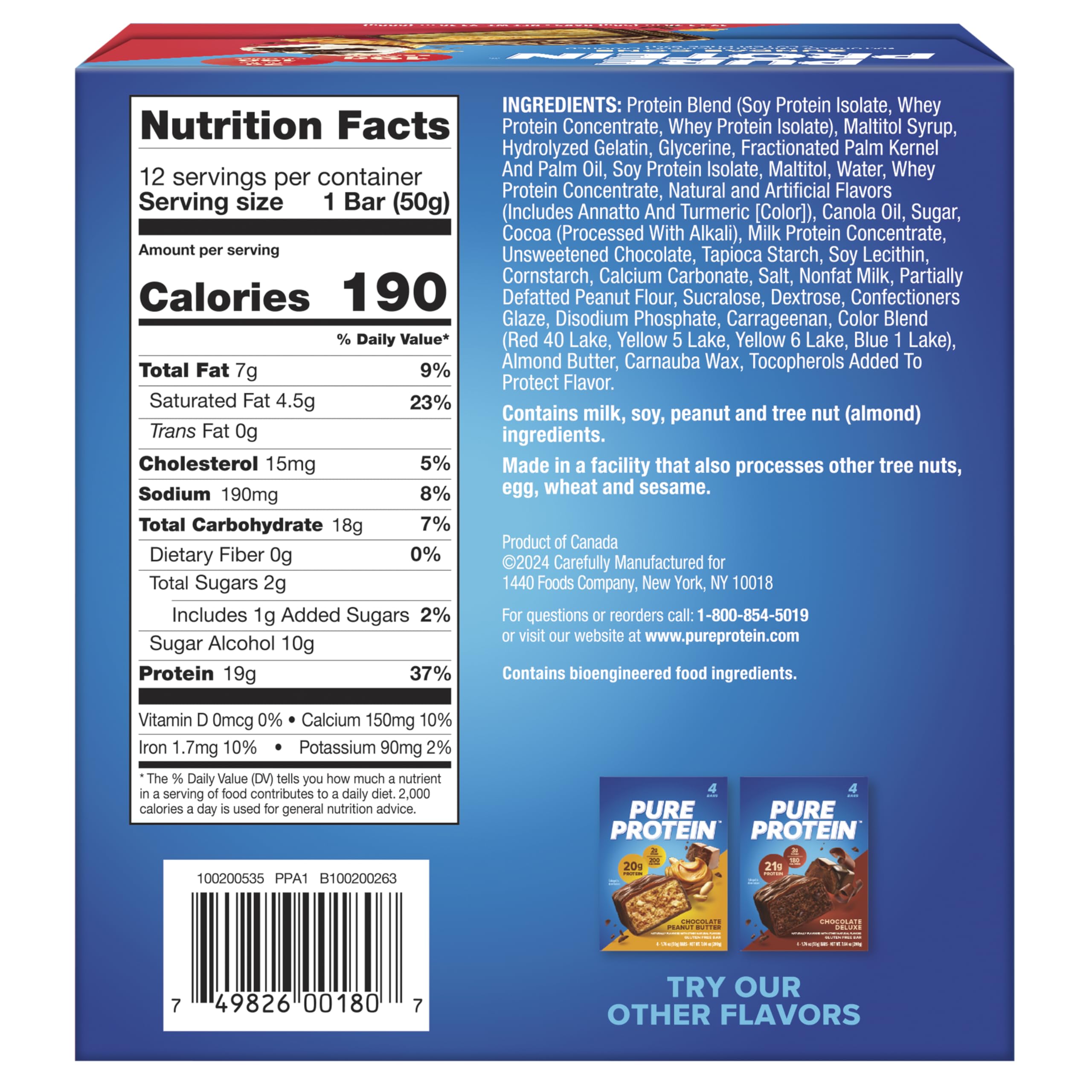 Pure Protein primer plano del crujiente tipo cono que aporta textura