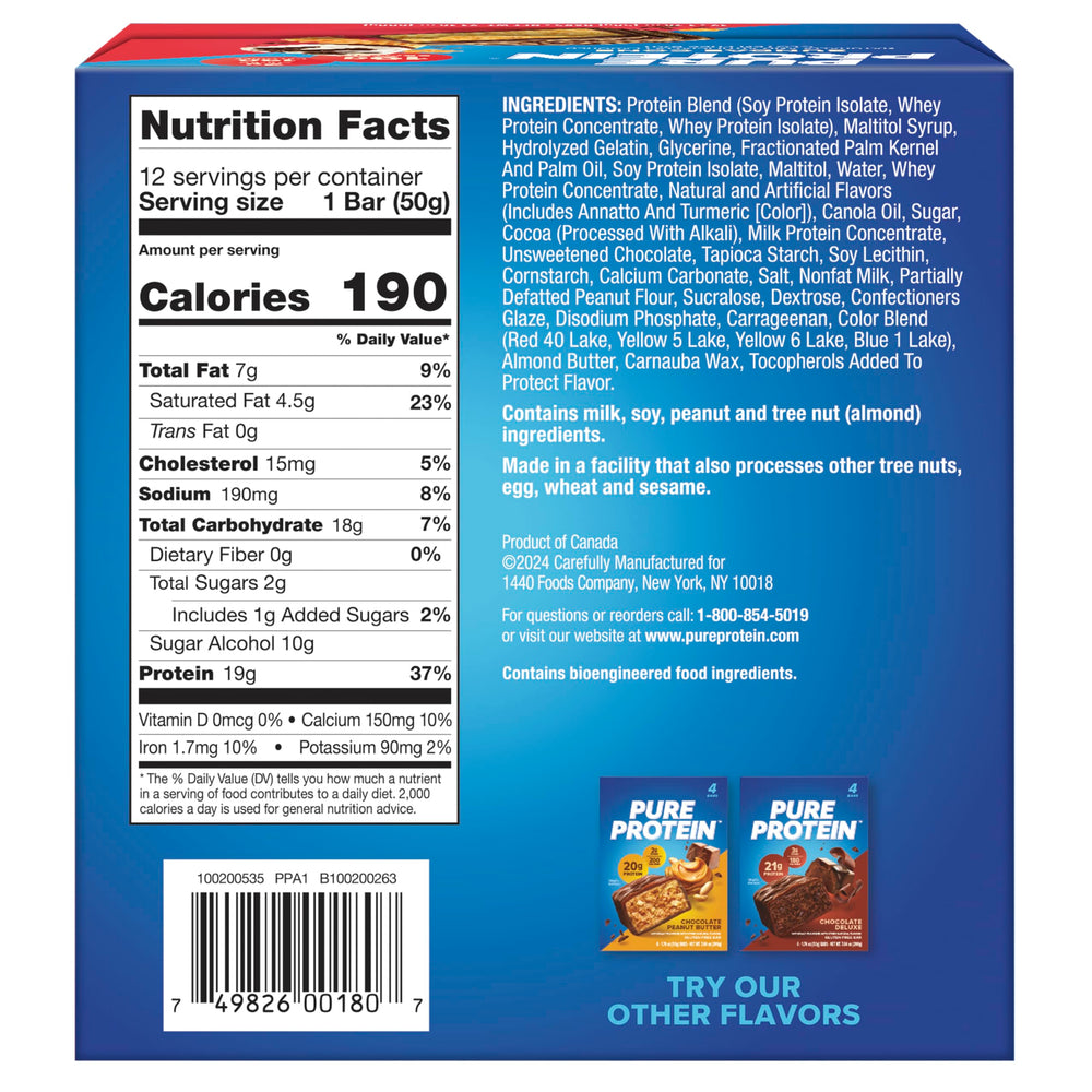 Pure Protein primer plano del crujiente tipo cono que aporta textura