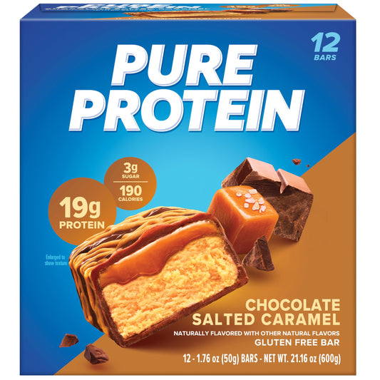 Pure Protein primer plano de textura interior fudgy que invita al consumo