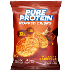 Pure Protein frente del empaque mostrando sabor hickory barbecue y conveniencia
