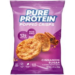 Pure Protein empaque frontal Cinnamon Sugar mostrando diseño y beneficio proteico