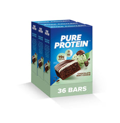 Pure Protein empaque frontal Chocolate Mint Cookie mostrando la marca y beneficios