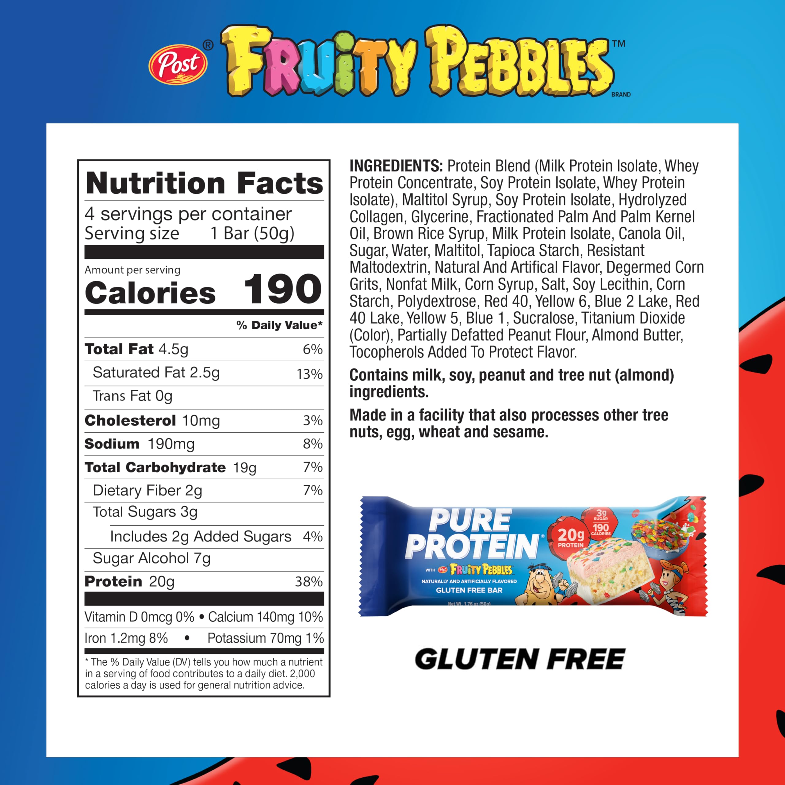 Pure Protein barrita fuera del empaque lista para consumir