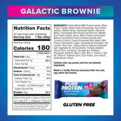Pure Protein primer plano de la textura del brownie con crujientes, sabor intenso