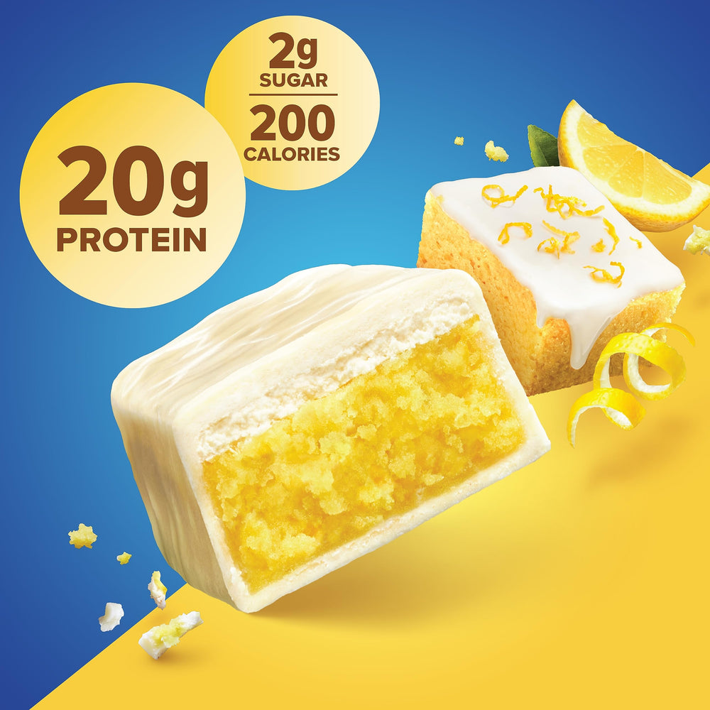 Lista de ingredientes de Pure Protein Lemon Cake en primer plano, transparencia y calidad