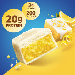 Lista de ingredientes de Pure Protein Lemon Cake en primer plano, transparencia y calidad