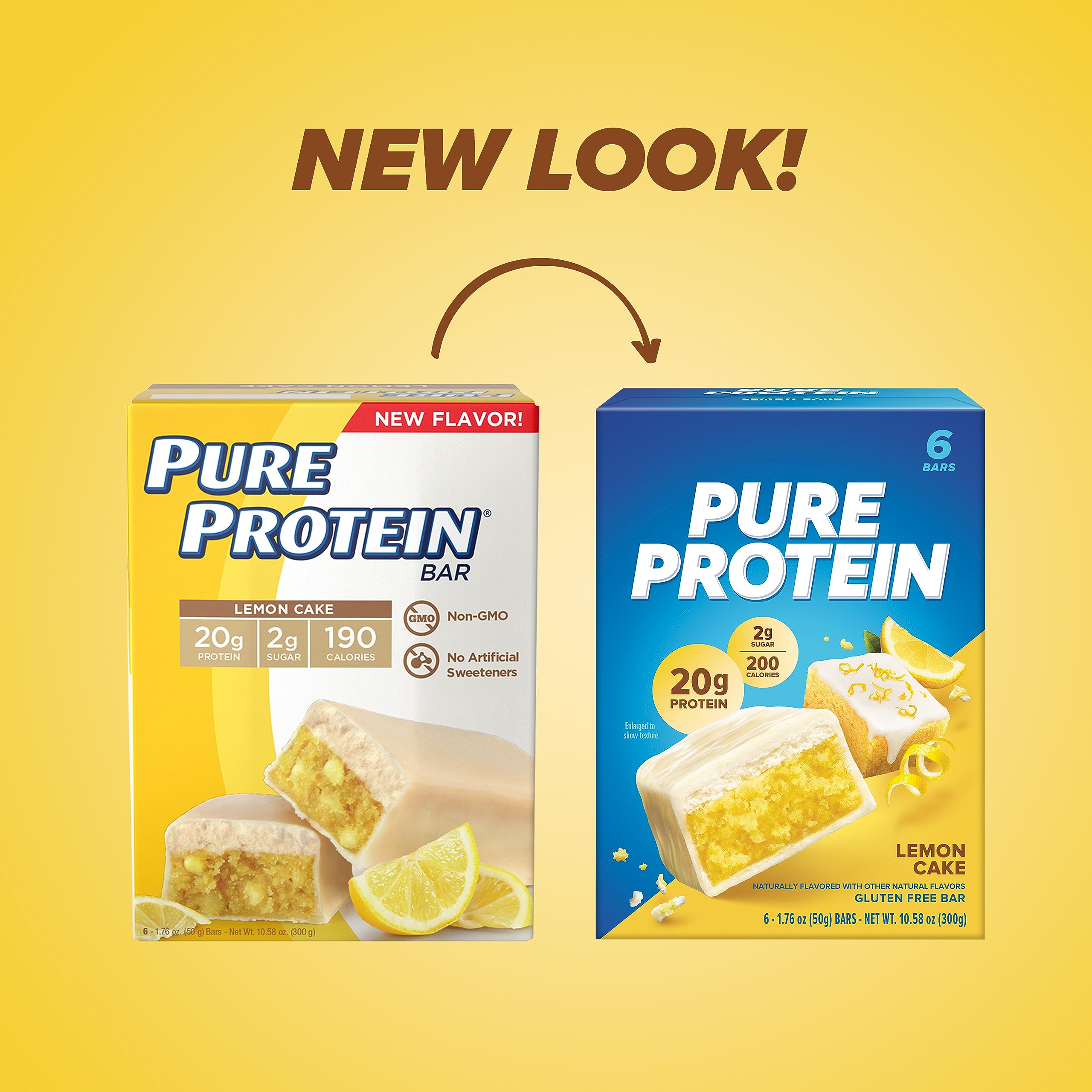 Corte y textura interior de Pure Protein Lemon Cake mostrando proteína y densidad