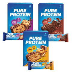 Pure Protein caja frontal mostrando variedad y conveniencia