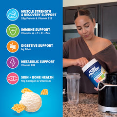 Pure Protein cucharada con porción de polvo, control preciso de proteínas