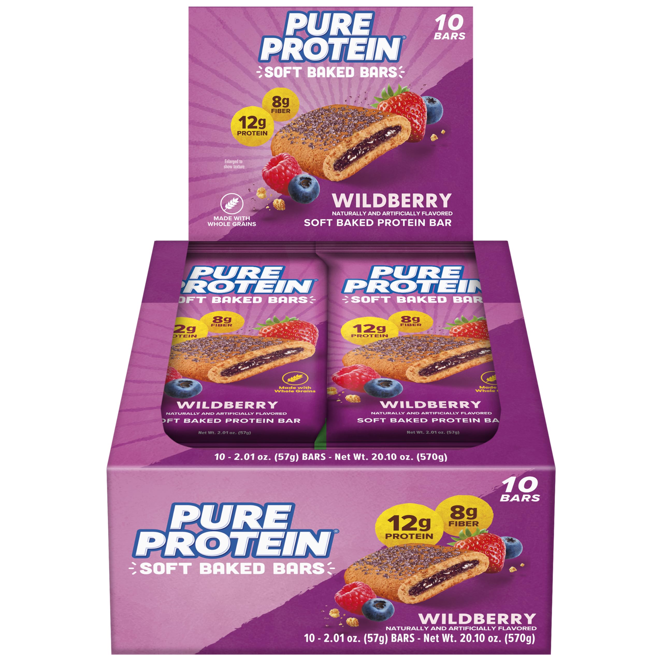 Pure Protein presentación frontal mostrando paquete y beneficio práctico