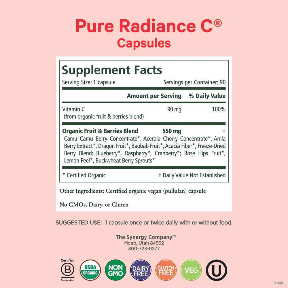 PURE SYNERGY cápsulas en primer plano, textura y forma fácil de tragar
