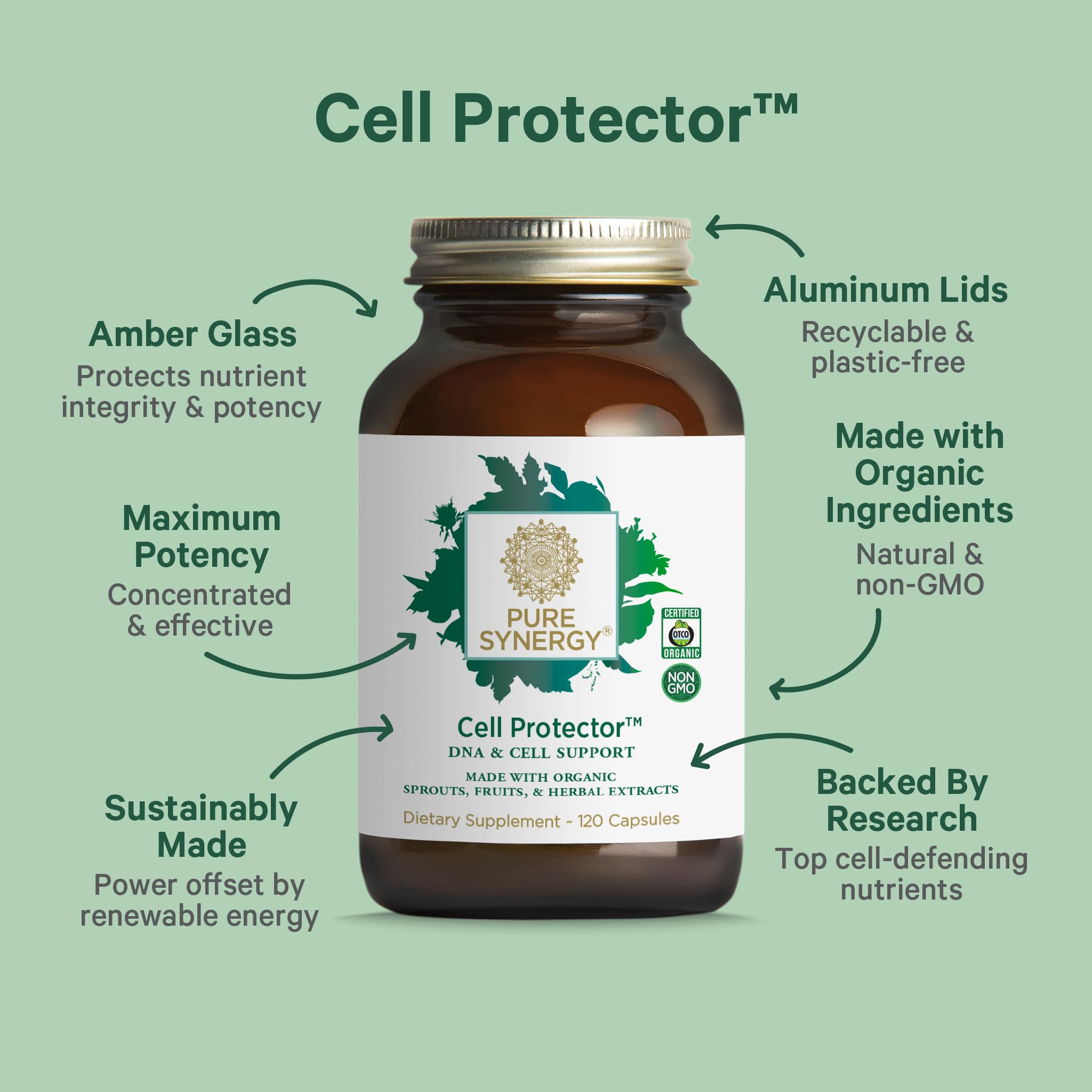PURE SYNERGY verduras crucíferas orgánicas que aportan fitoquímicos protectores