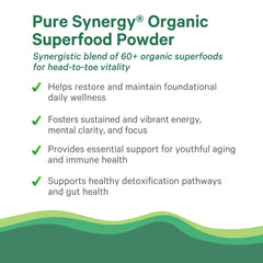 PURE SYNERGY etiqueta nutricional detallada para transparencia