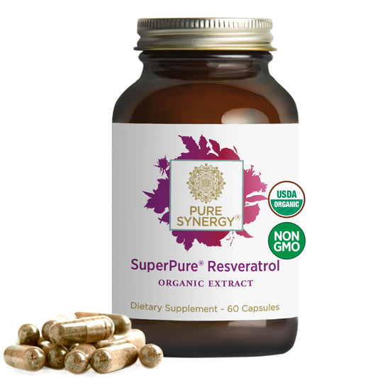 PURE SYNERGY frasco delantero mostrando diseño y beneficios para confianza