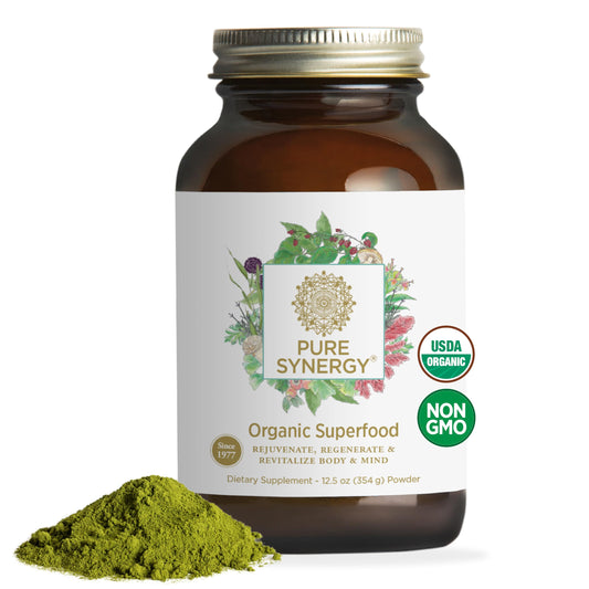PURE SYNERGY frente del envase mostrando la marca y tamaño