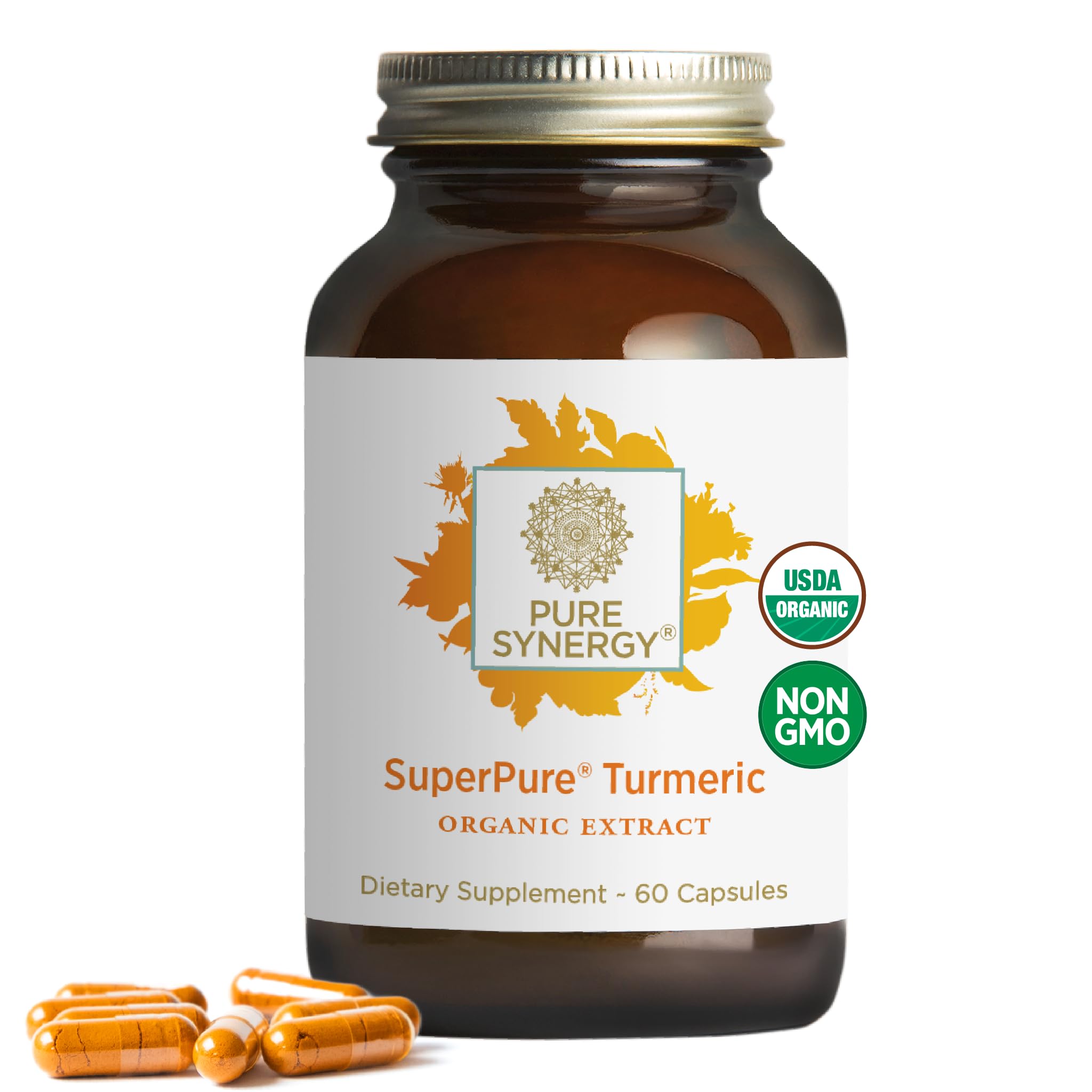 Pure Synergy frente del envase mostrando etiqueta y certificaciones, confianza de marca