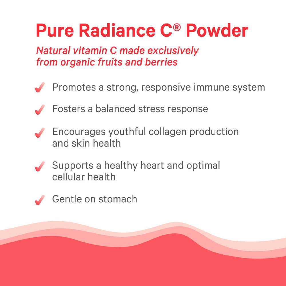 PURE SYNERGY mezcla de camu camu, acerola y bayas secas como ingredientes