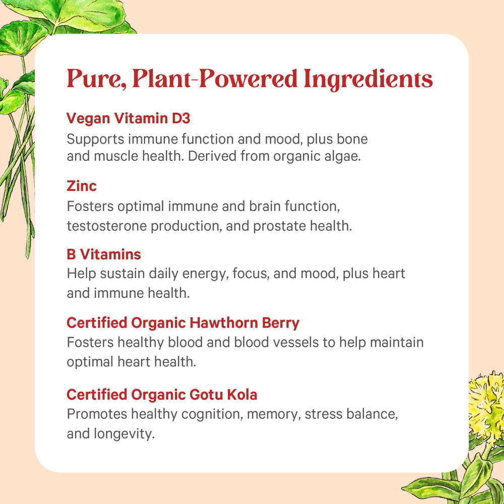 PURE SYNERGY etiqueta de ingredientes orgánicos y certificados visible