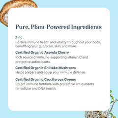 PURE SYNERGY acerola y hongos orgánicos como cofactores naturales del zinc