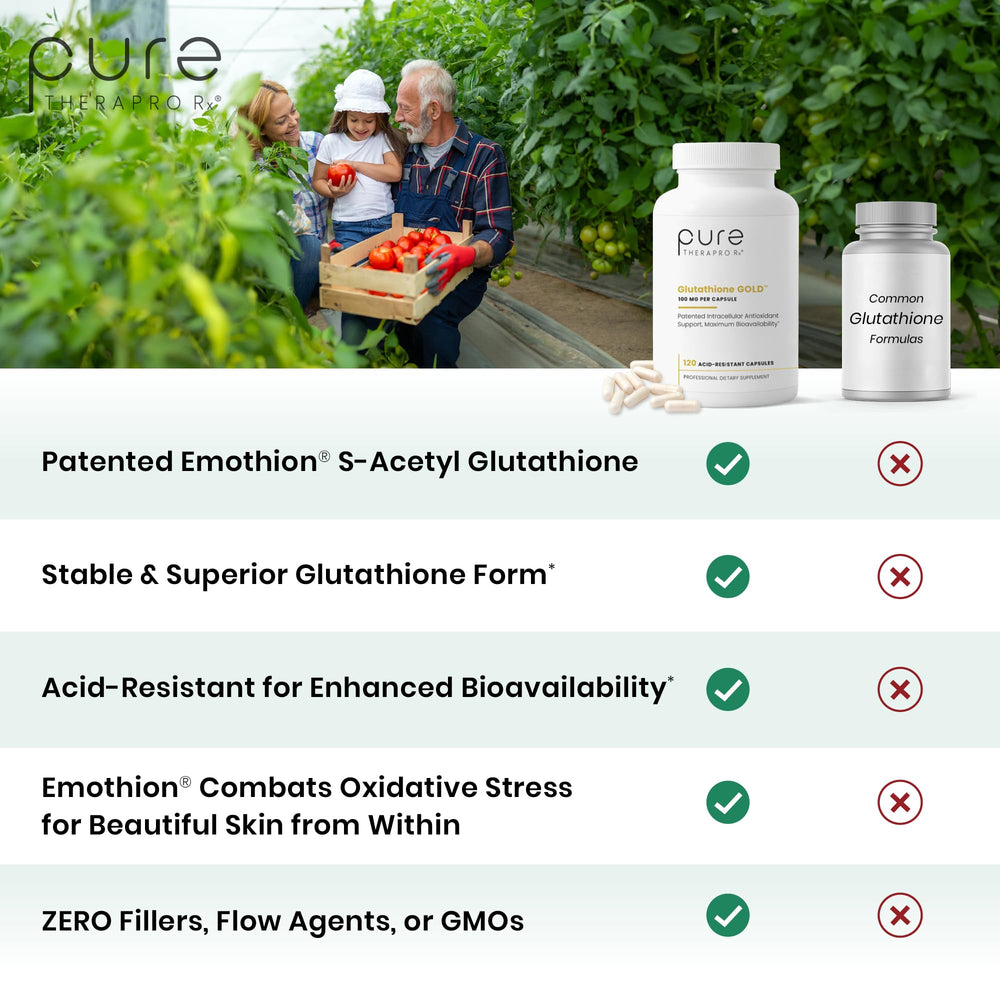 Pure Therapro Rx cápsulas en mano para apreciar tamaño y portabilidad
