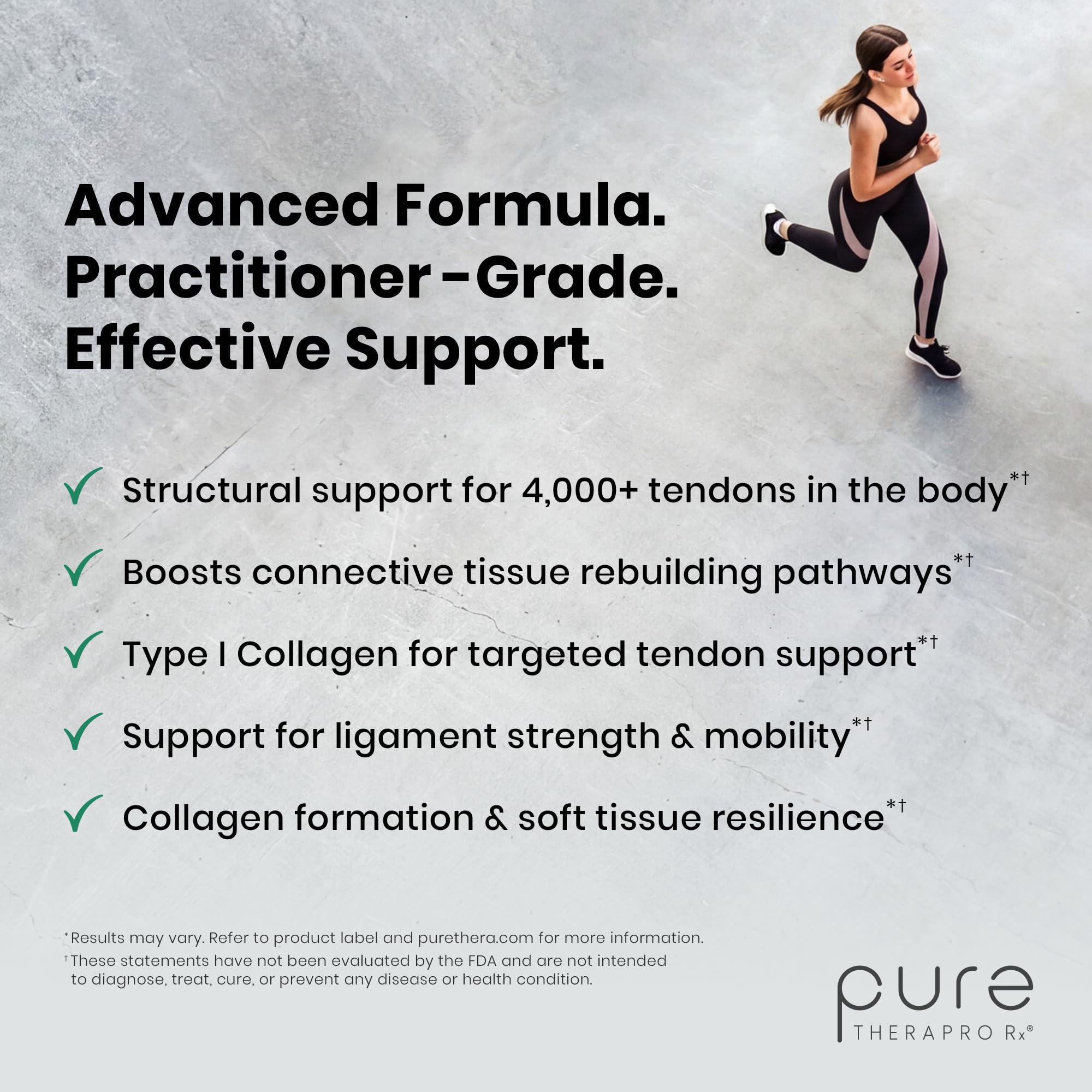 Pure Therapro Rx cápsula junto a una moneda para mostrar tamaño real y dosificación