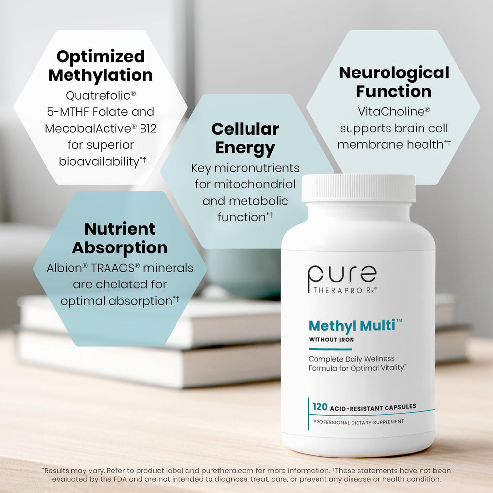 Pure Therapro Rx cápsula en mano para comparar tamaño y facilidad