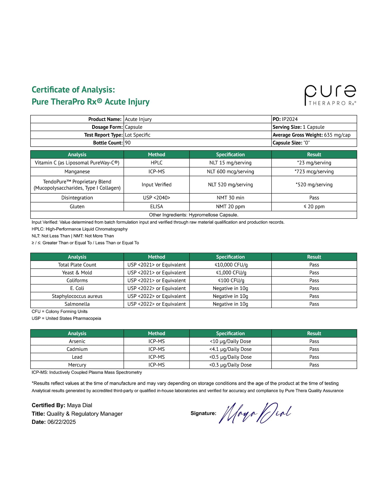 Pure Therapro Rx envase abierto con cápsulas visibles para ver cantidad y calidad