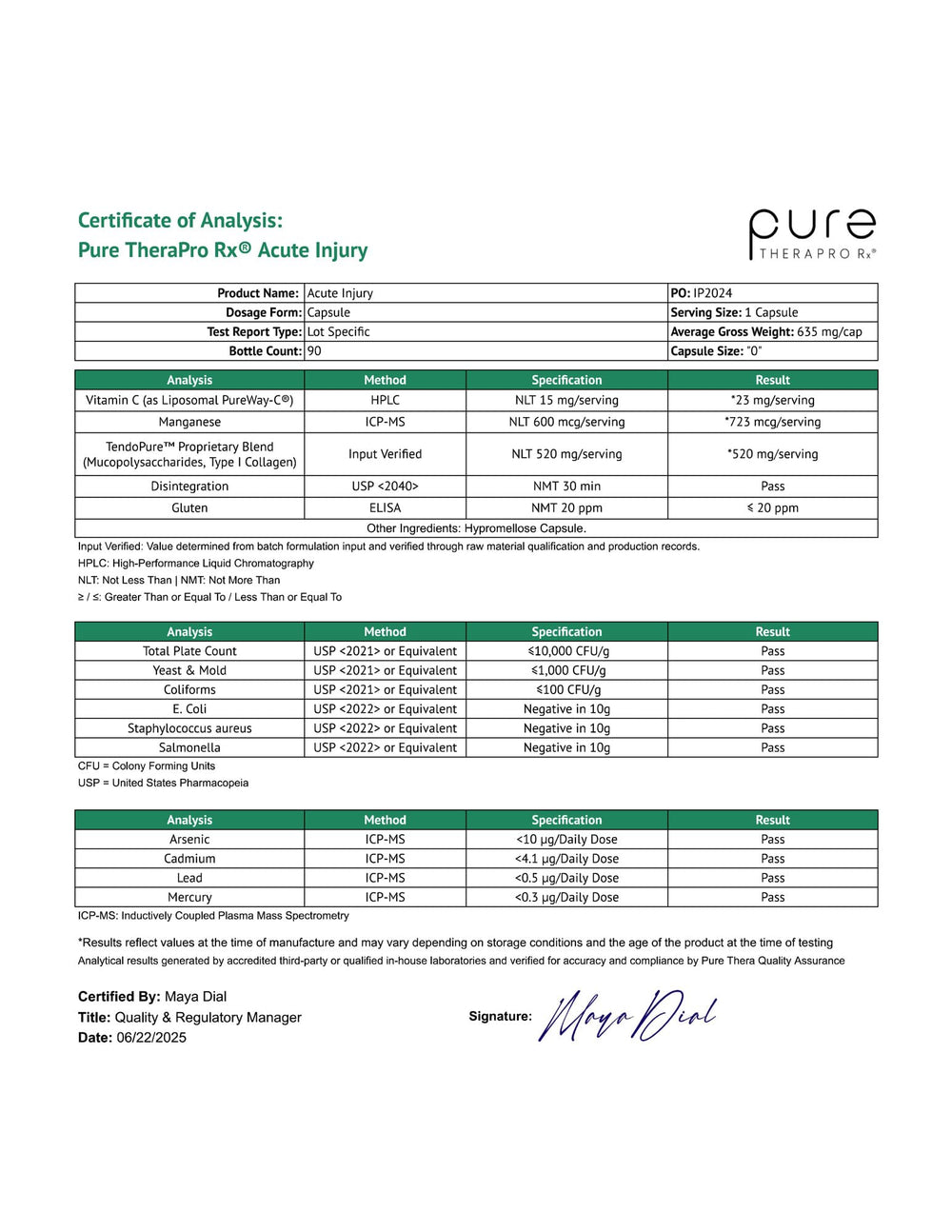 Pure Therapro Rx envase abierto con cápsulas visibles para ver cantidad y calidad