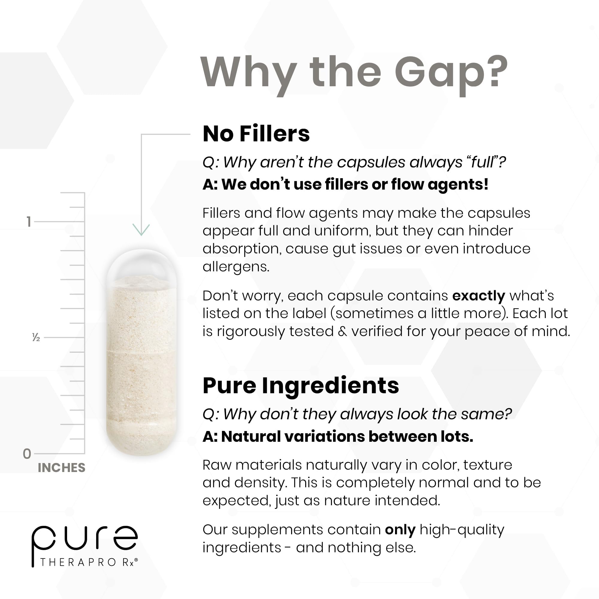 Pure Therapro Rx etiqueta de ingredientes destacando Bororganic Glycinate
