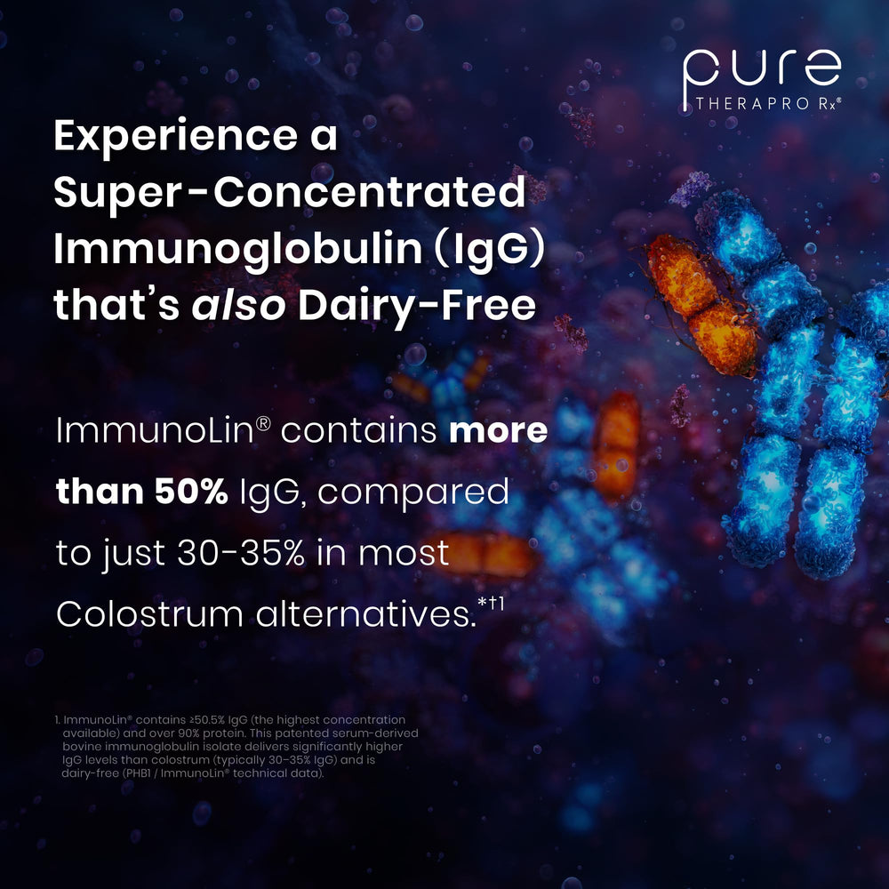 Pure Therapro Rx etiqueta nutricional enfocada que confirma cumplimiento cGMP