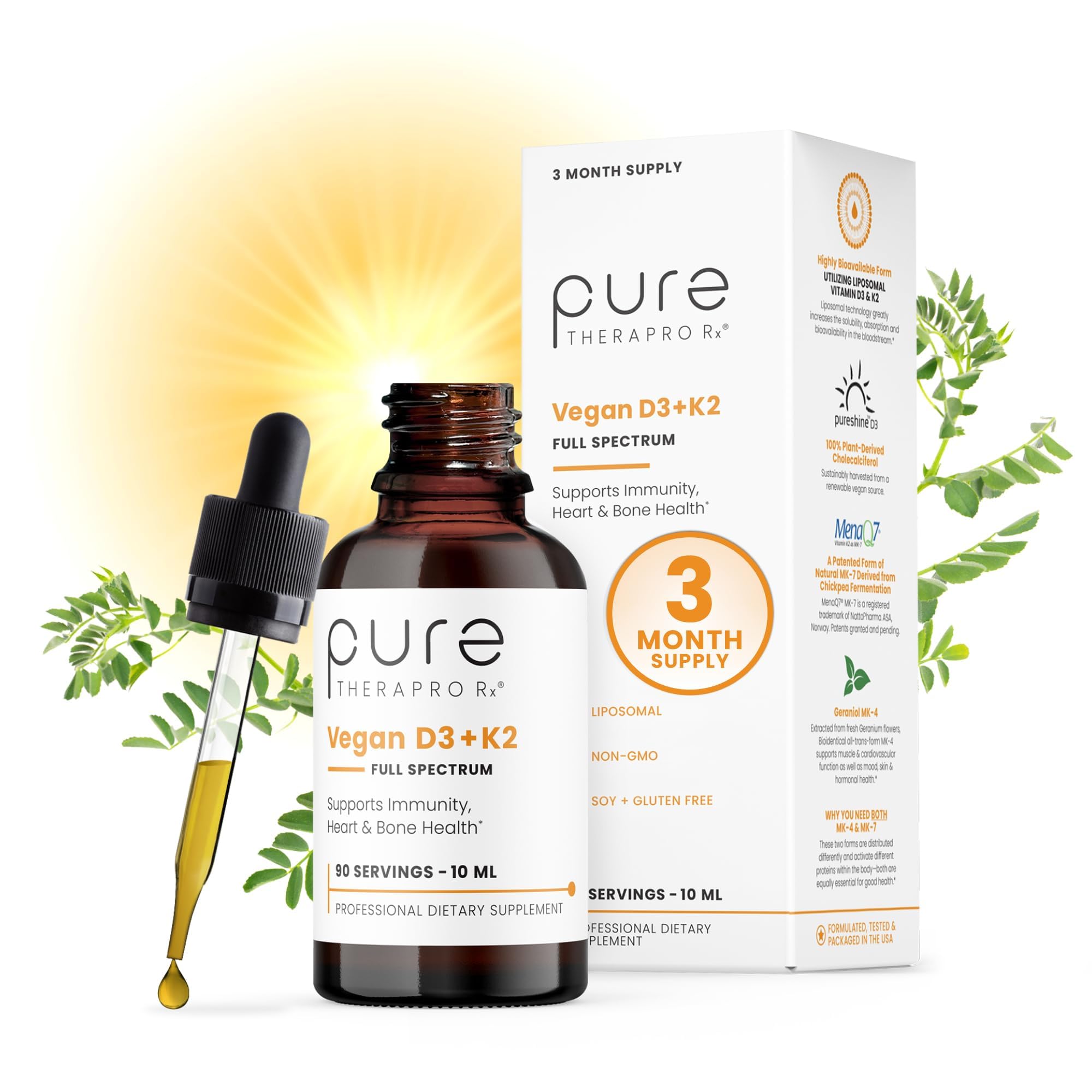 Pure Therapro Rx frente del envase muestra la marca y fórmula vegana