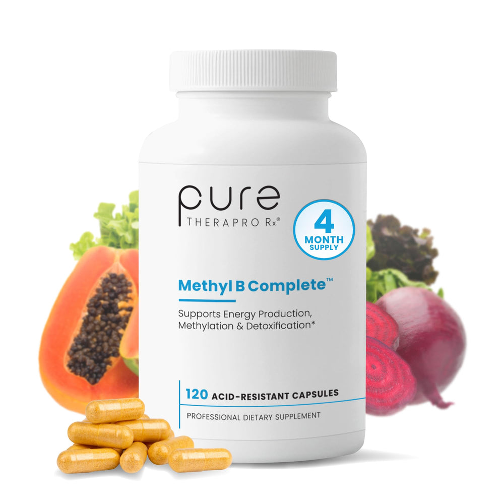 Pure Therapro Rx envase frontal mostrando fórmula metilada y beneficios
