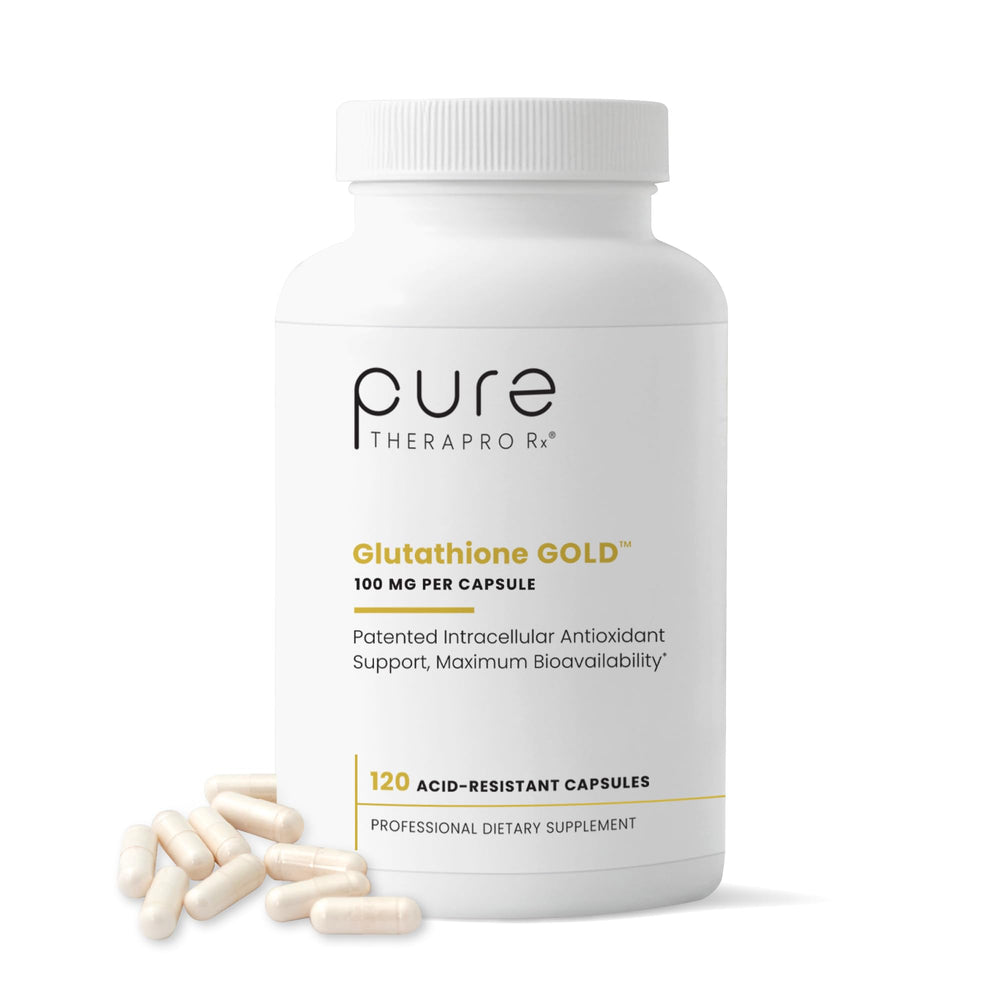 Pure Therapro Rx frasco frontal mostrando etiqueta y beneficios clave