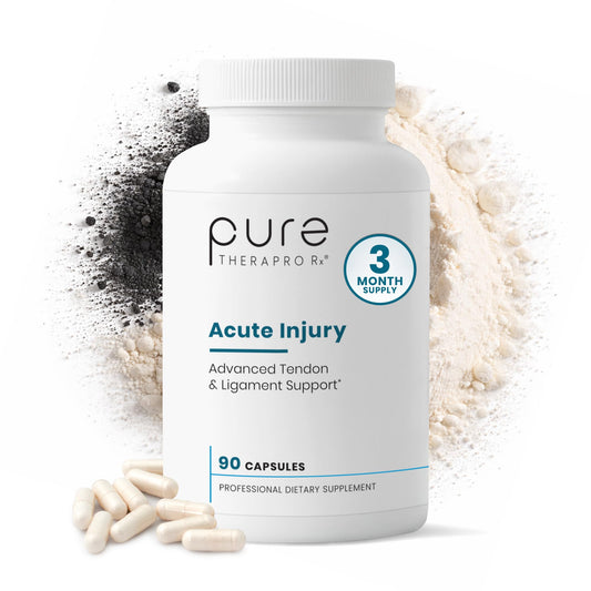Pure Therapro Rx empaque frontal mostrando 90 cápsulas y beneficio de soporte tendinoso