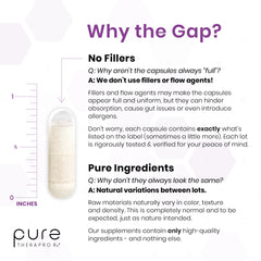 Pure Therapro Rx ingredientes malato y lisinato presentados, destaca soporte energético