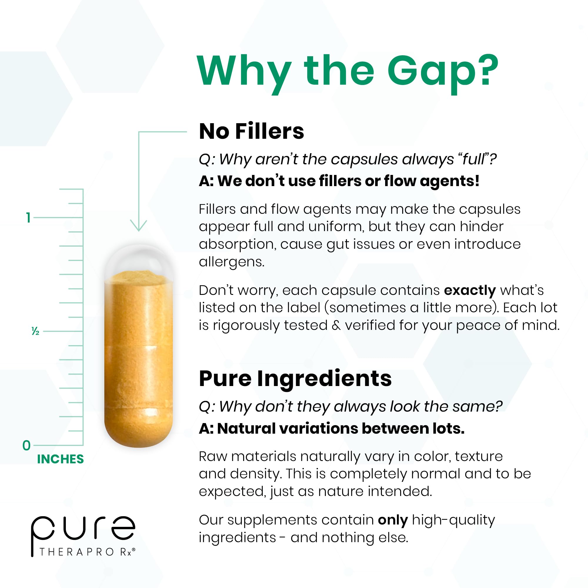 Pure Therapro Rx ingredientes clave exhibidos para reforzar formulación activa