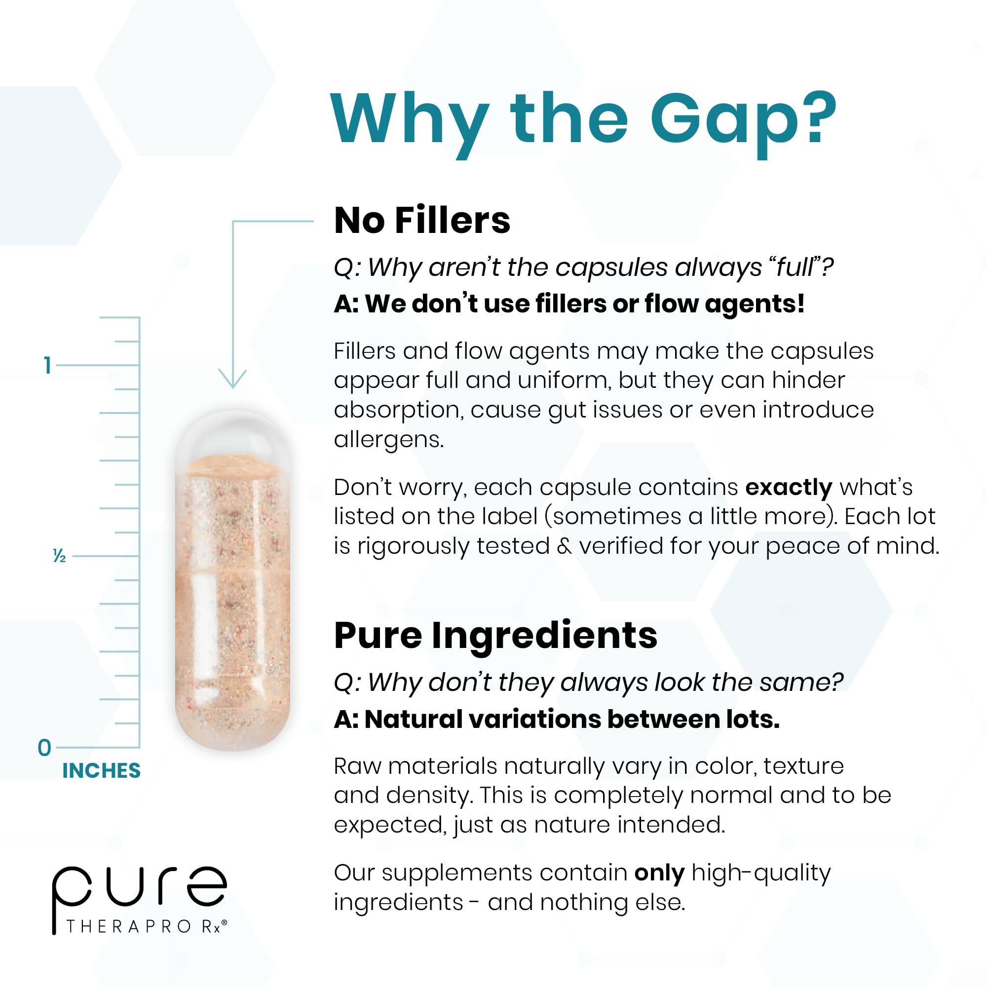 Pure Therapro Rx sello de pruebas de terceros que aporta confianza