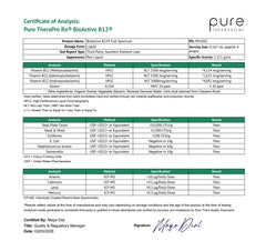Pure Therapro Rx sello vegano e ingredientes principales transparentes