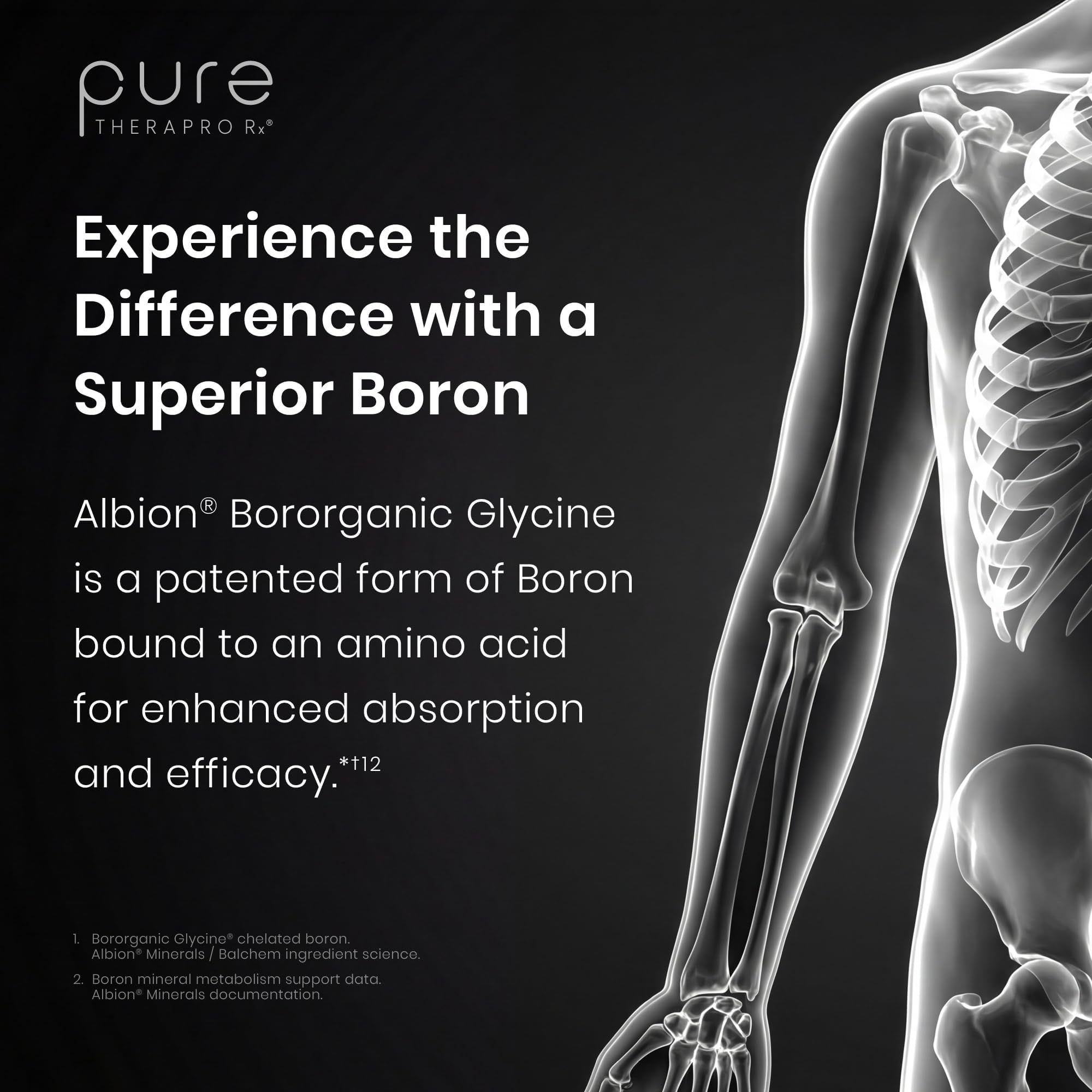Pure Therapro Rx cápsula junto a mano para comparar escala real