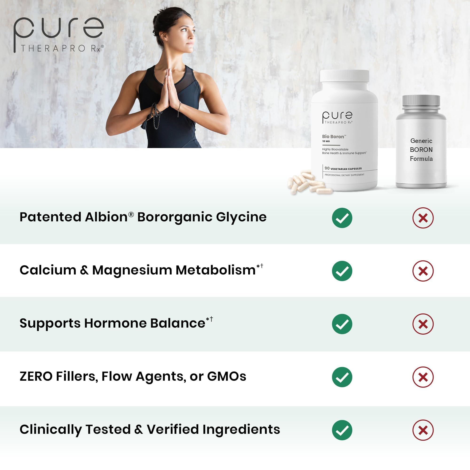 Pure Therapro Rx primer plano de textura de cápsula facilita ingestión