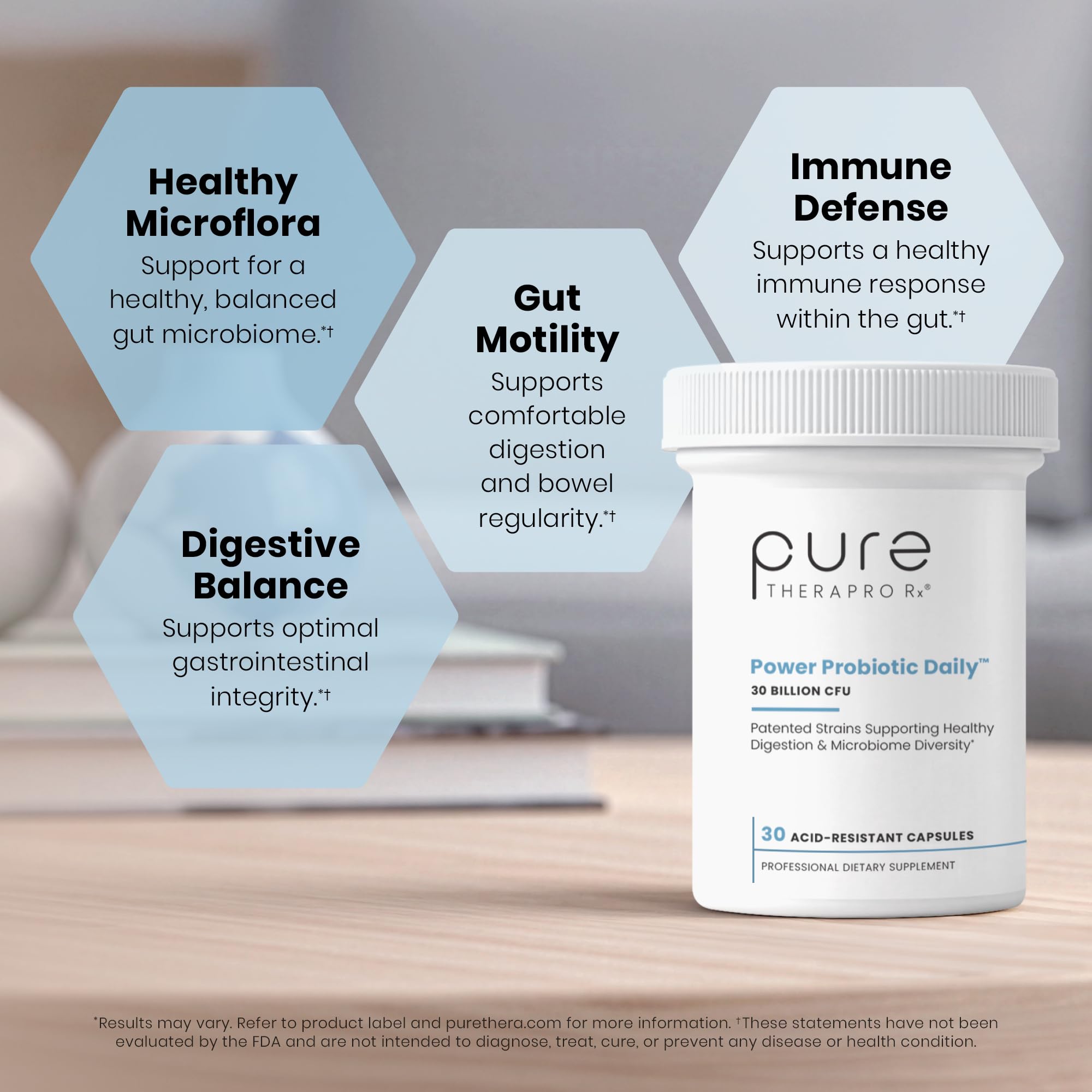 Pure Therapro Rx manos sosteniendo cápsula para uso diario conveniente